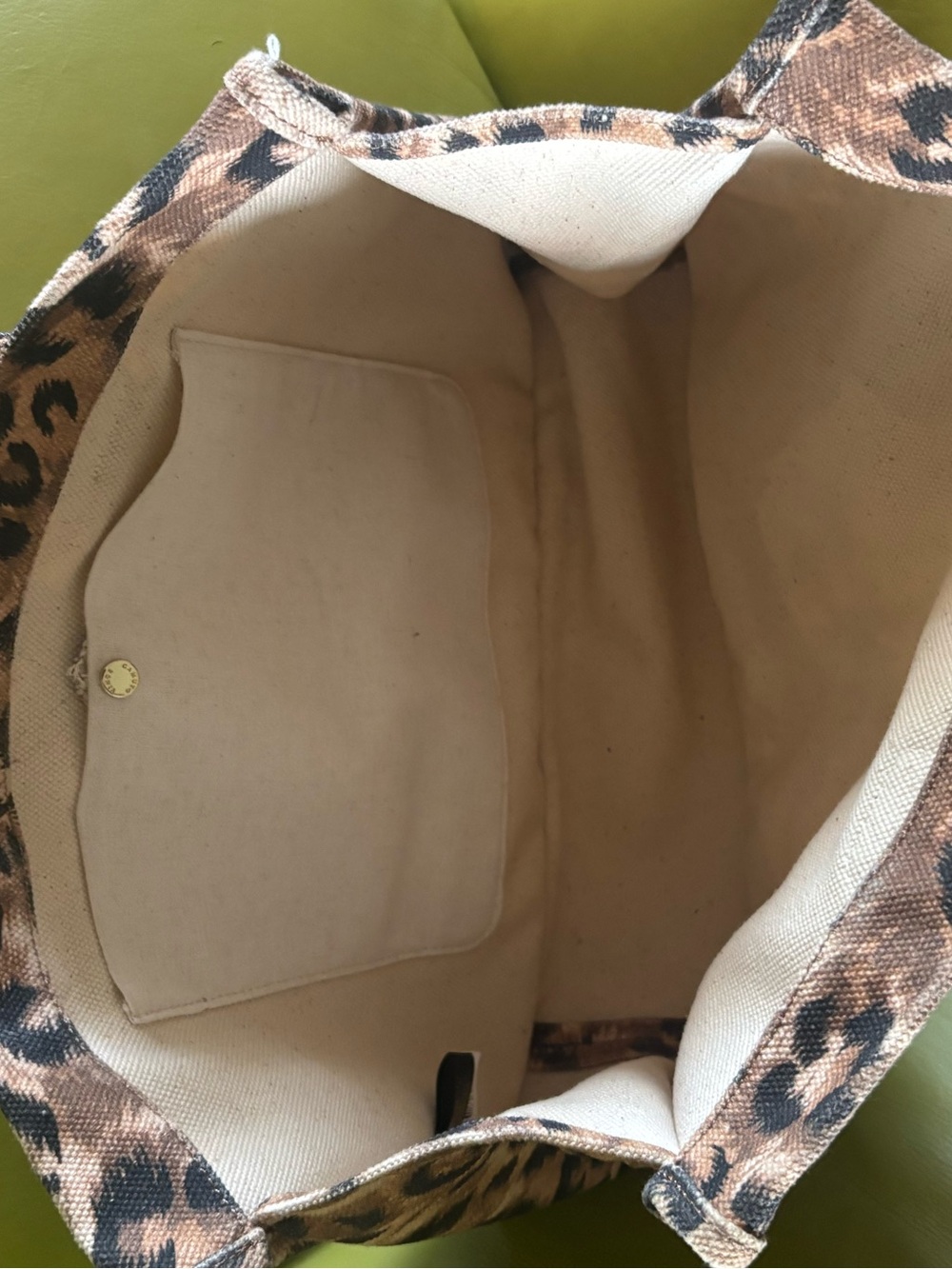 Vince Camuto Orla Leopard Print Canvas Tote Bag Caramel Brown Mini Shopper - Picture 4 of 8